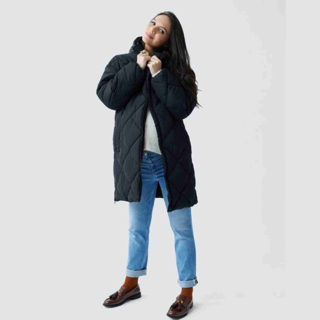 Maternity Puffer Jacket with Jeans